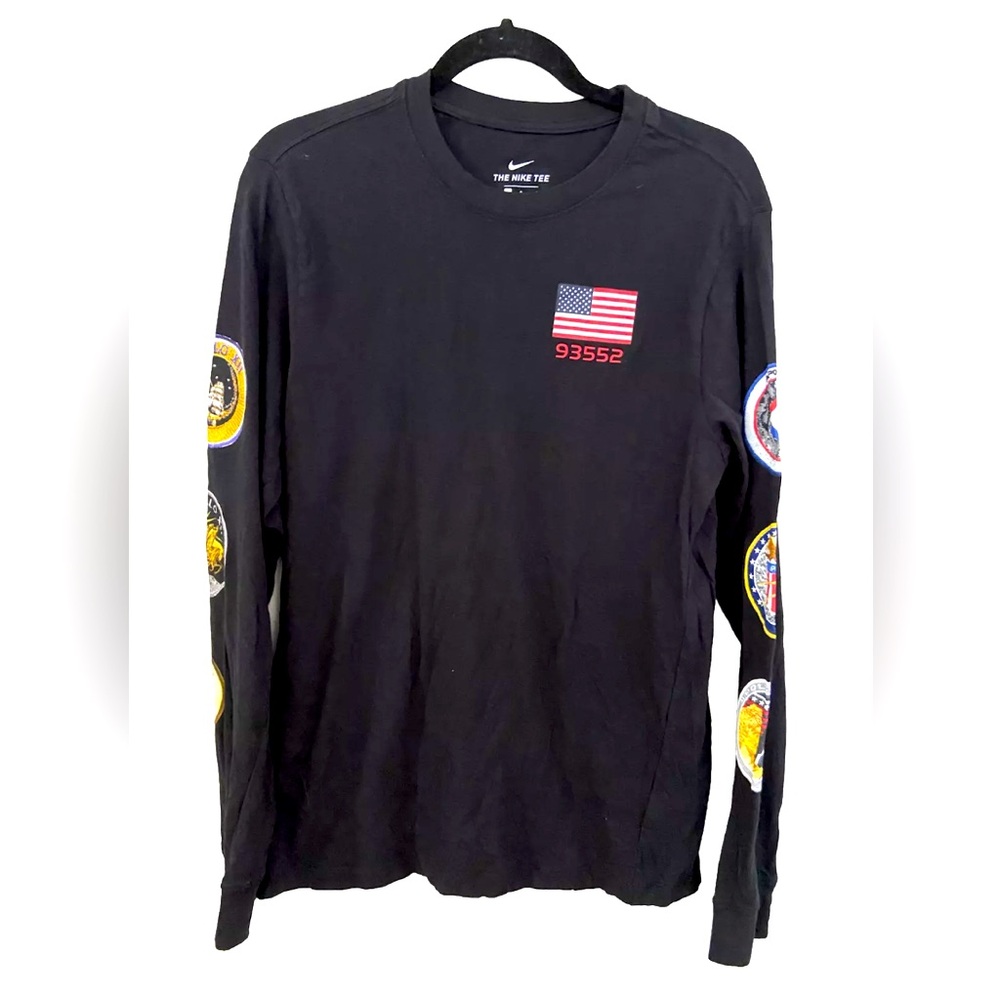 Nike Apollo mission long sleeve t shirt black sz L